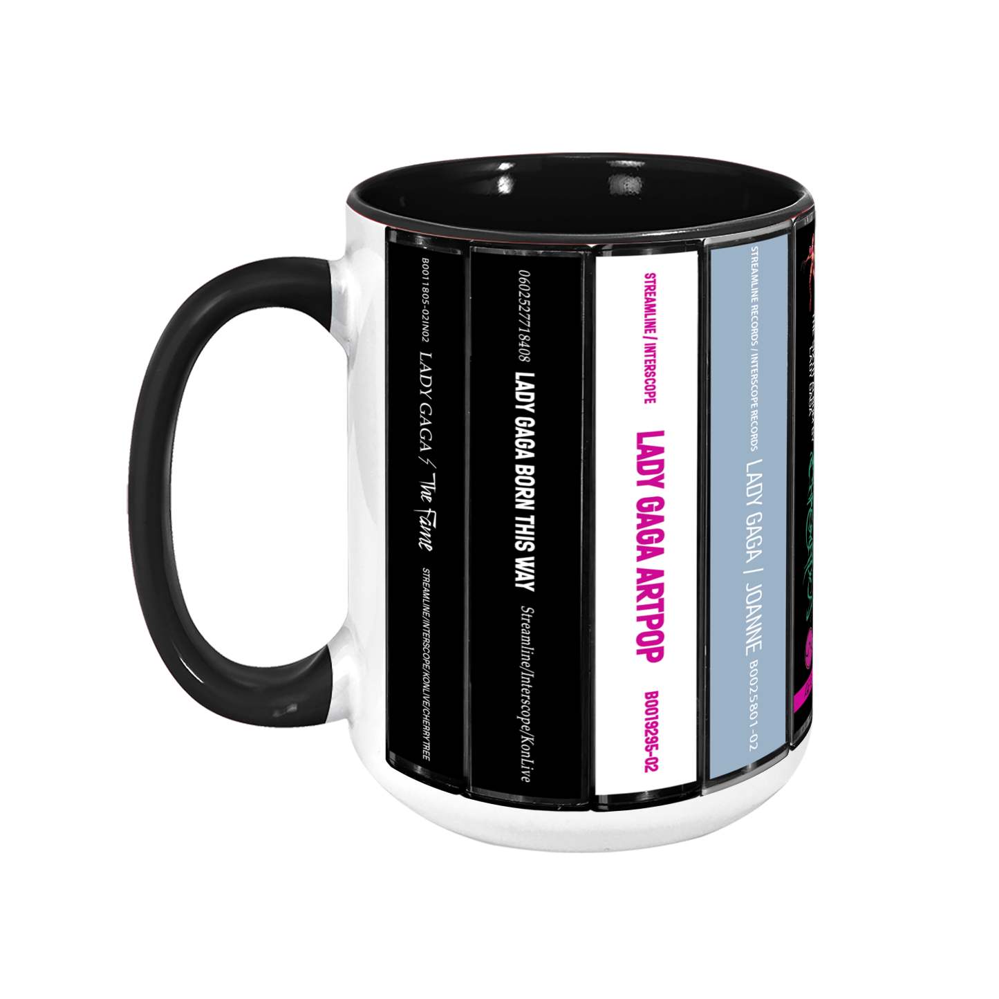 Lady Gaga Albums Cassette Collection Retro Accent Edge-to-Edge Printed Mug