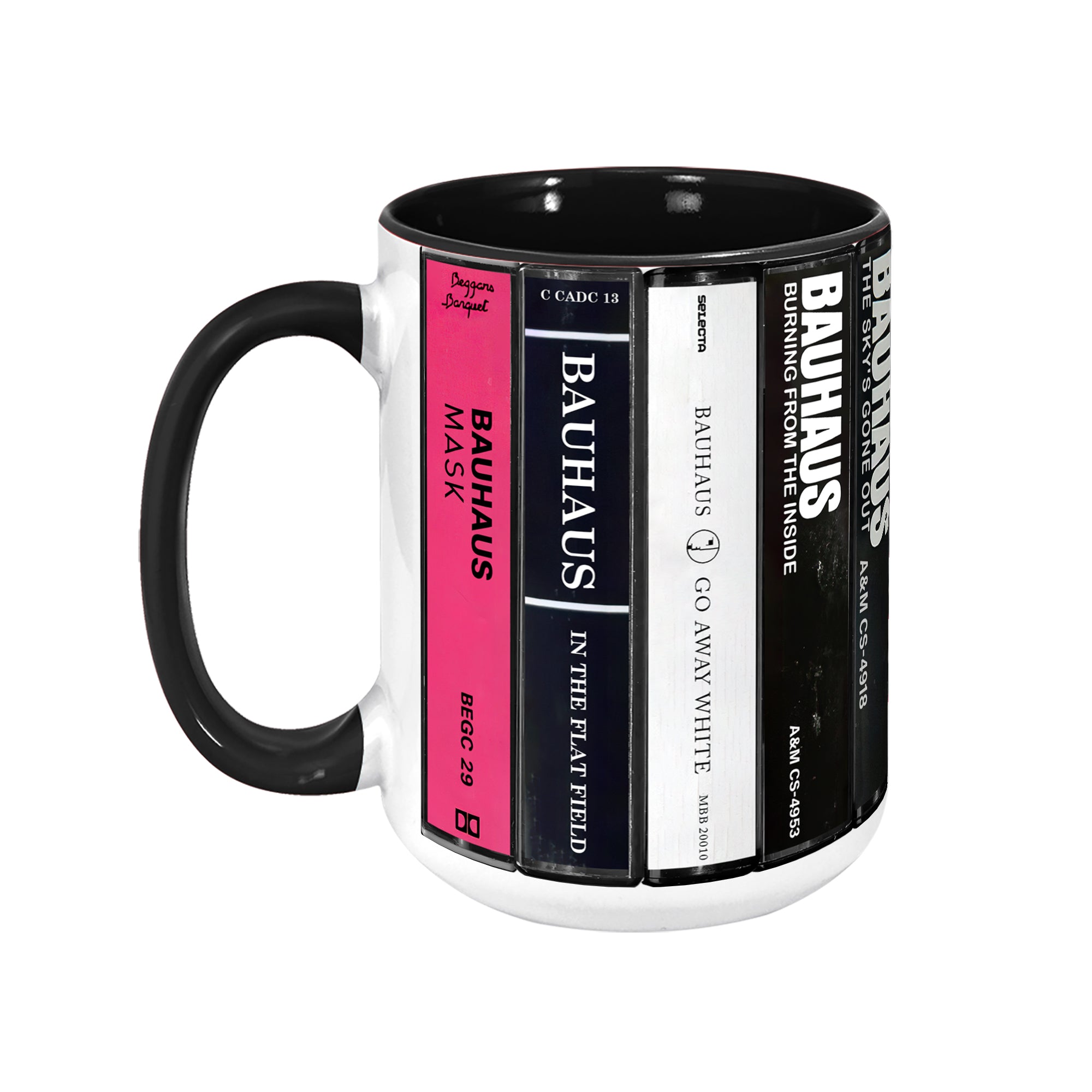Bauhaus Albums Cassette Collection Retro Accent Edge-to-Edge Printed Mug