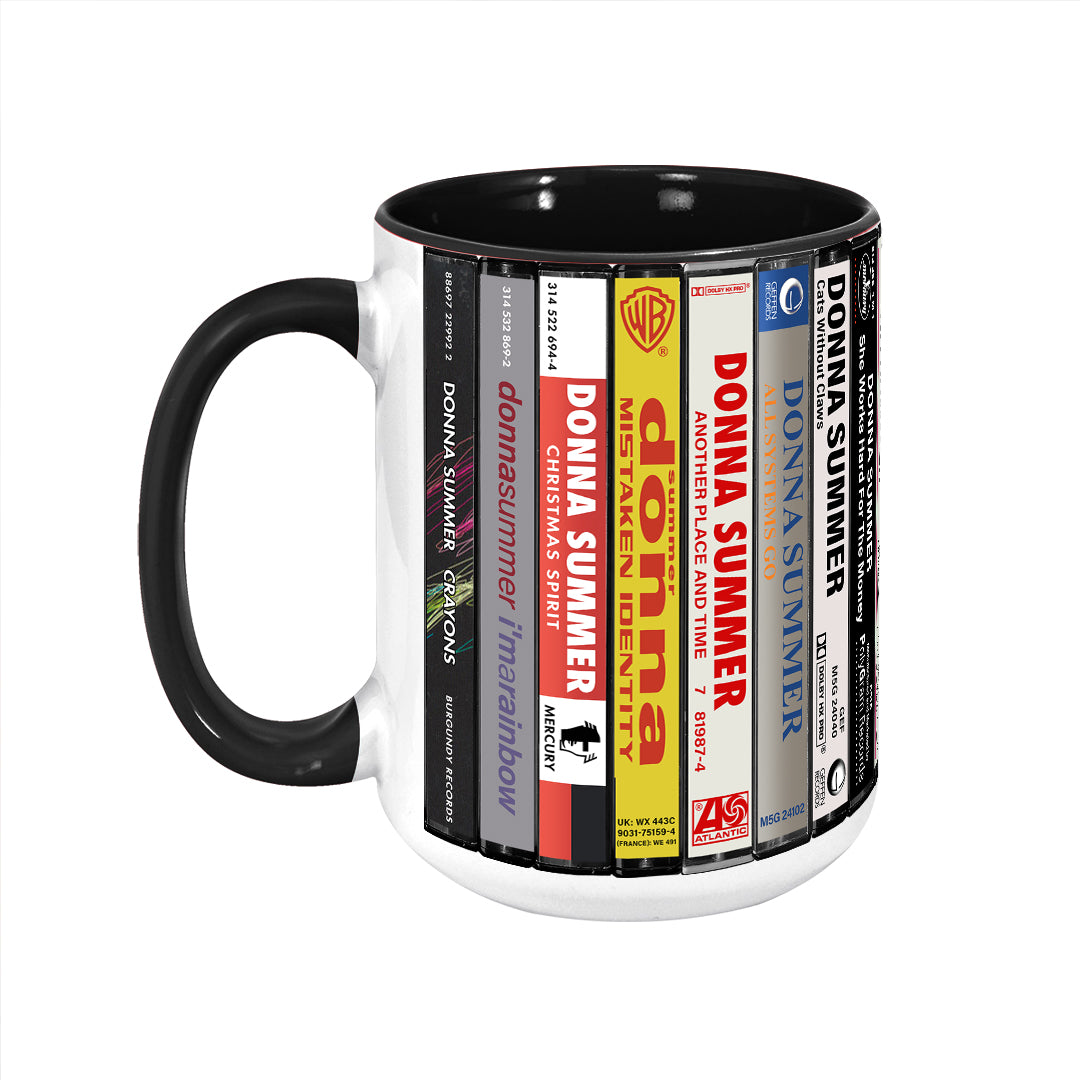 Donna Summer Albums Cassette Collection Retro Accent Edge-to-Edge Printed Mug