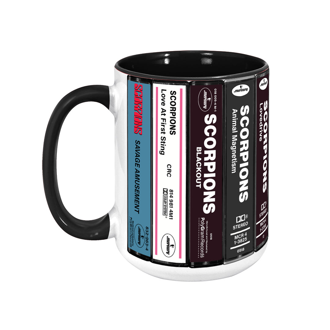 Scorpions Albums Cassette Collection Retro Accent Mug