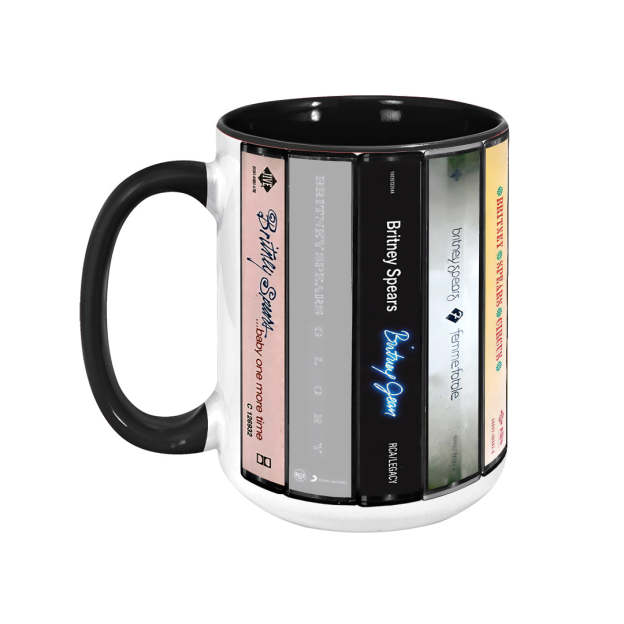 Britney Spears Albums Cassette Collection Retro Accent Edge-to-Edge Printed Mug