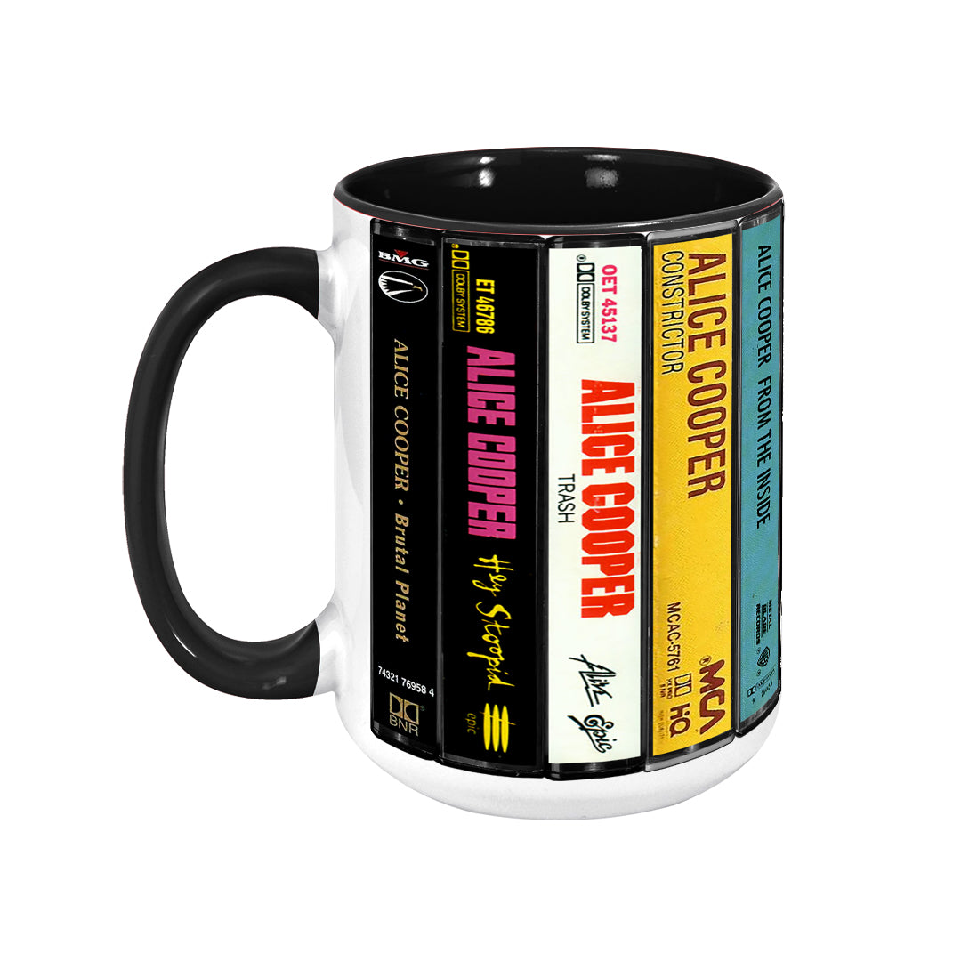 Alice Cooper Albums Cassette Collection Retro Accent Mug