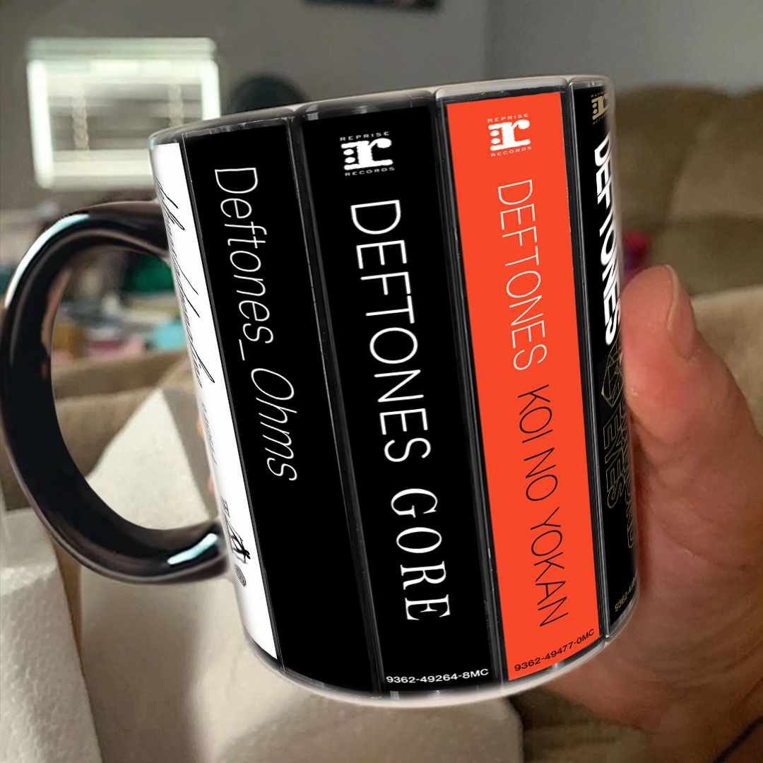 Deftones Albums Cassette Collection Retro Accent Edge-to-Edge Printed Mug