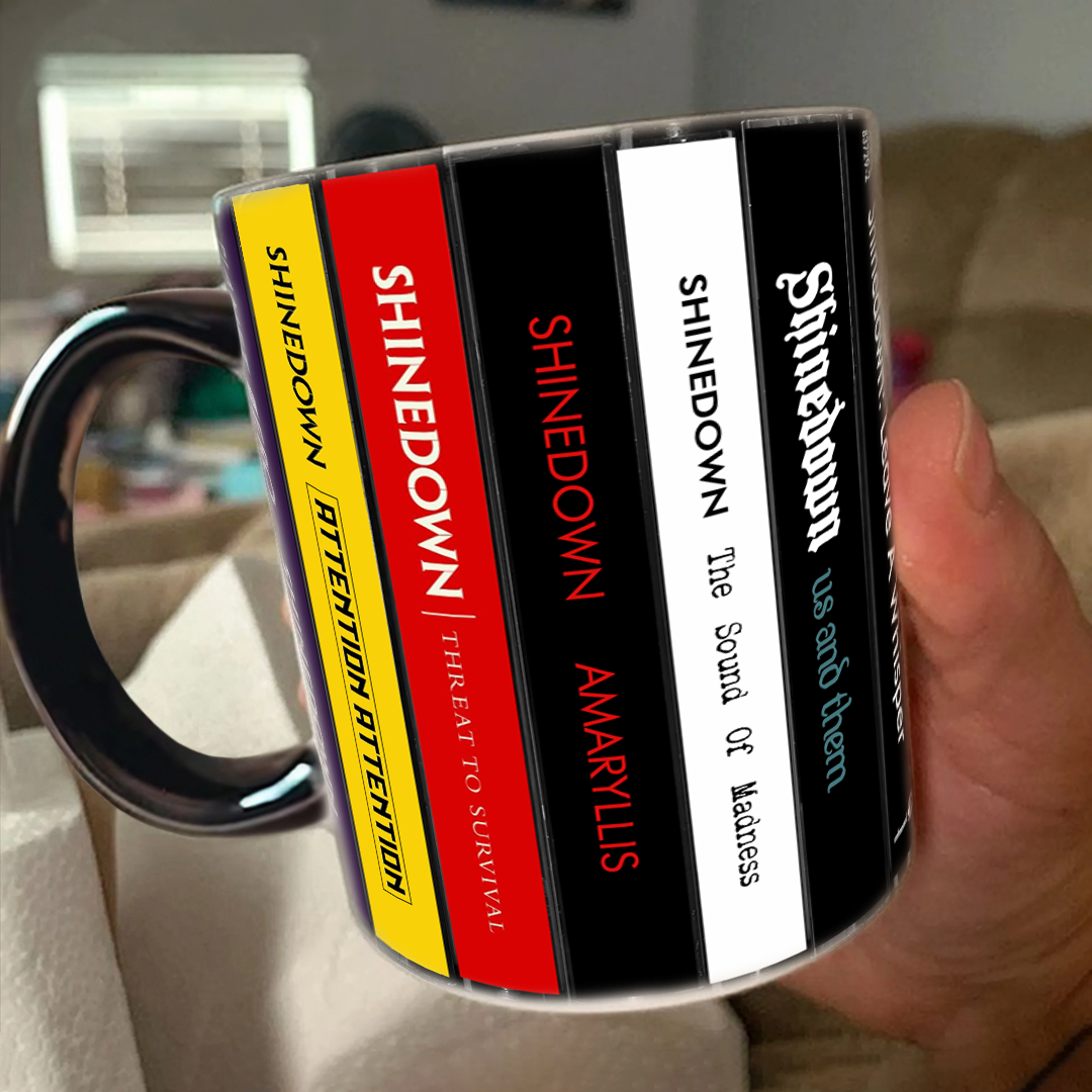 Shinedown Albums Cassette Collection Retro Accent Edge-to-Edge Printed Mug