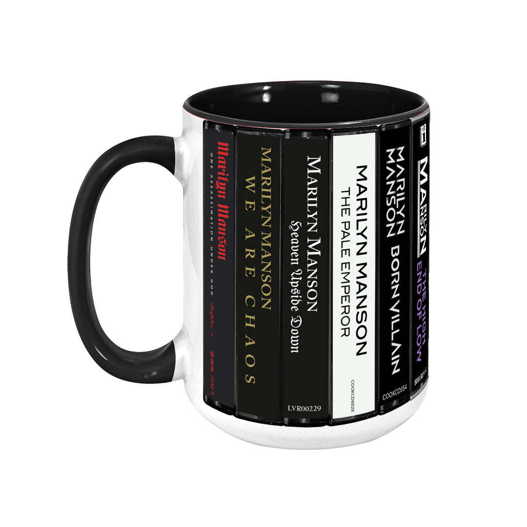Marilyn Manson Albums Cassette Collection Retro Accent Edge-to-Edge Printed Mug