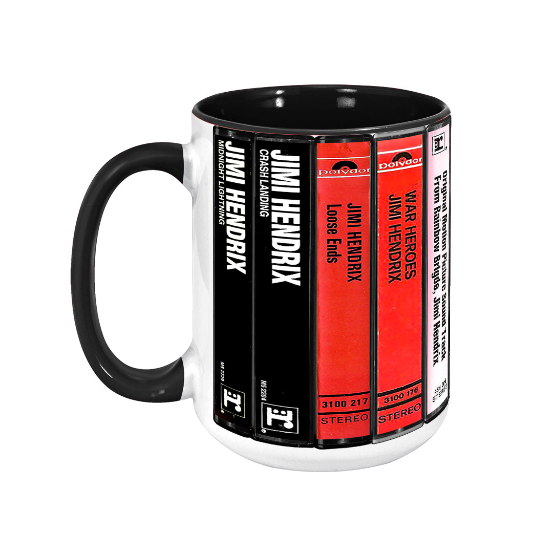 Jimi Hendrix Albums Cassette Collection Retro Accent Mug