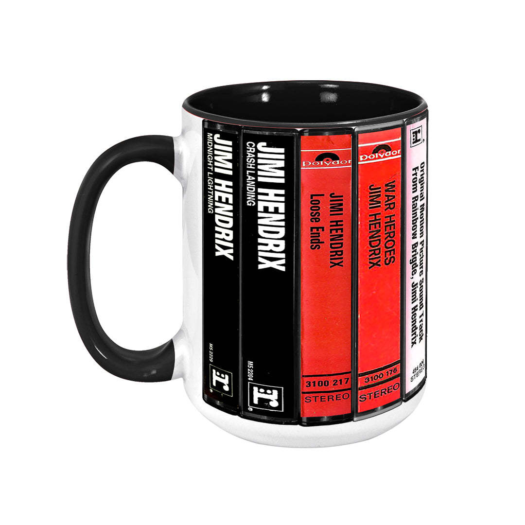 Jimi Hendrix Albums Cassette Collection Retro Accent Mug