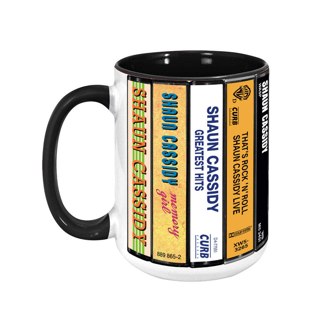 Shaun Cassidy Albums Cassette Collection Retro Accent Edge-to-Edge Printed Mug