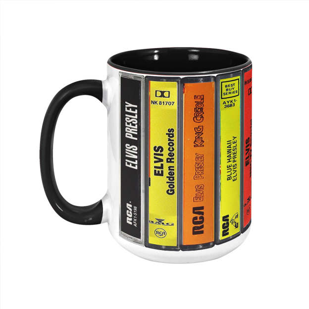 Elvis Presley Albums Cassette Retro Collection Accent Mug