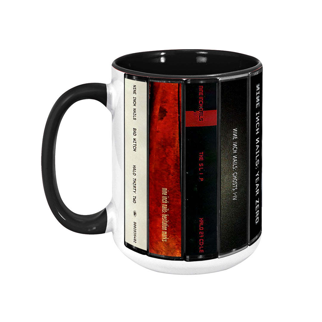 NIN Albums Cassette Collection Retro Accent Mug