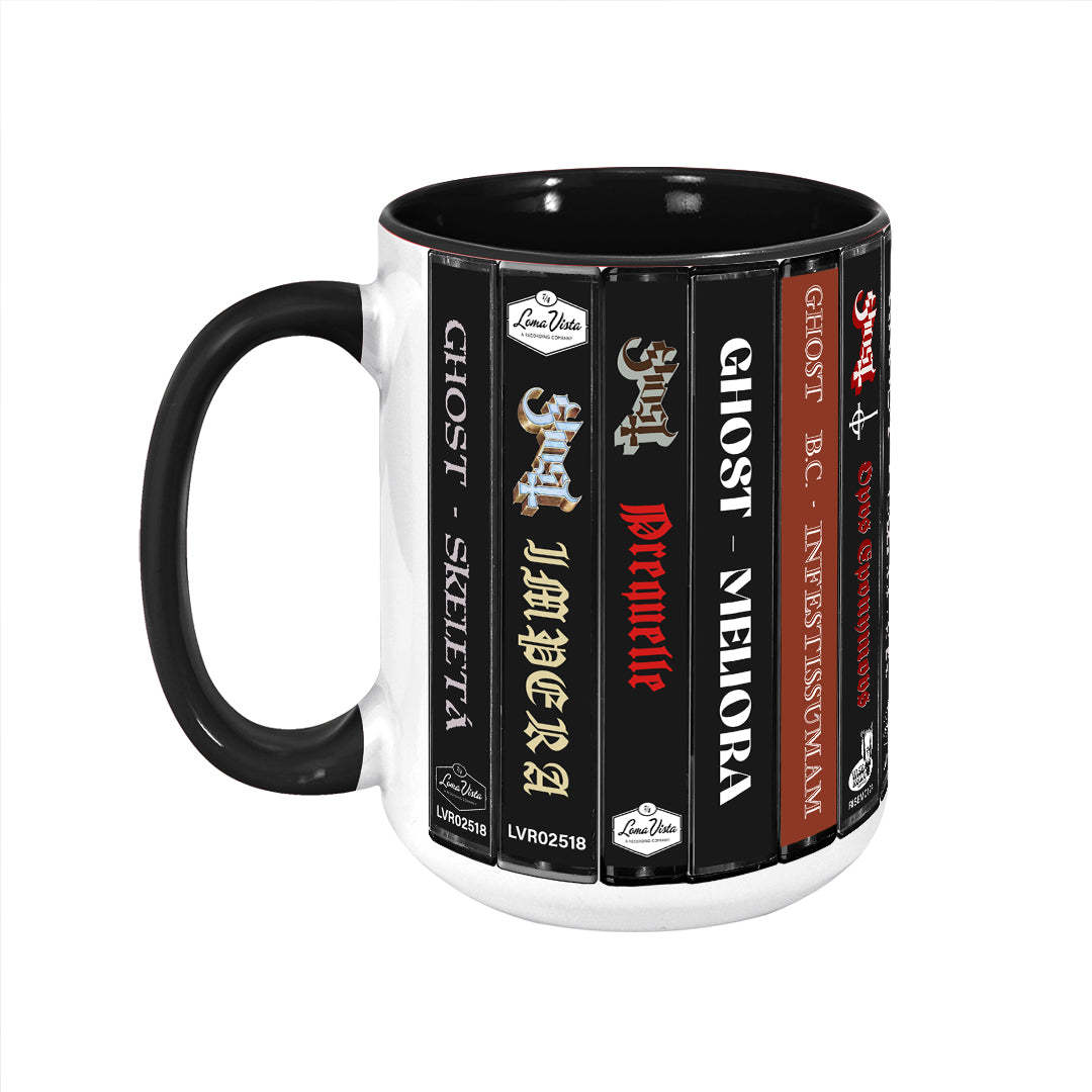 Ghost Albums Cassette Collection Retro Accent Edge-to-Edge Printed Mug