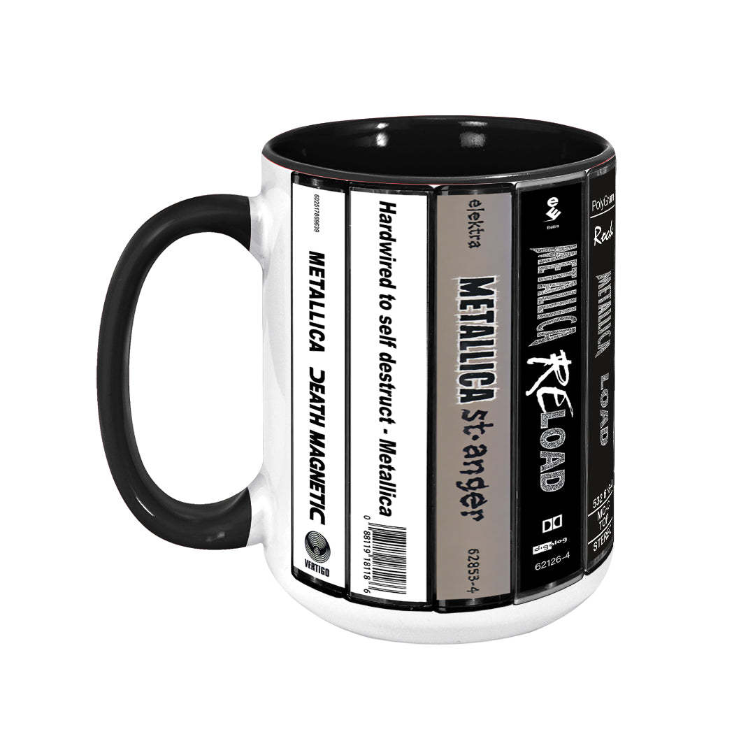 Metallica Albums Cassette Collection  Retro Accent Mug