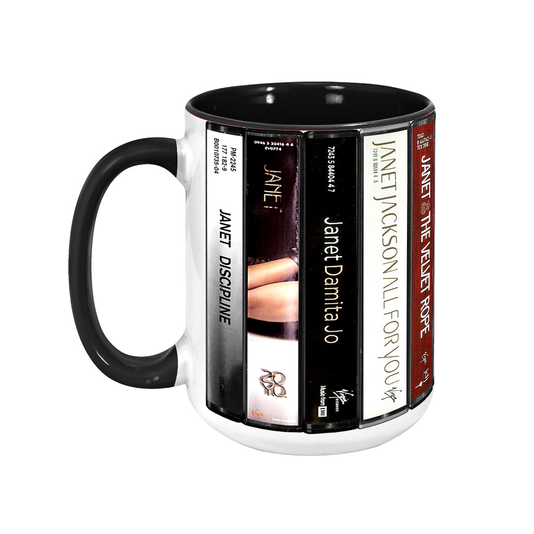 Janet Jackson Albums Cassette Retro Collection Accent Mug