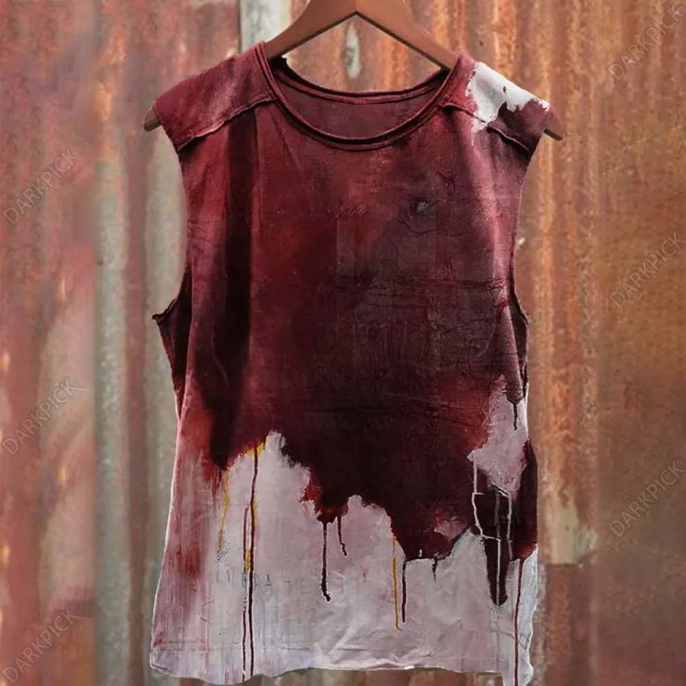 Weird Blood Dark Horror Gothic Halloween Vintage Art Print Tank Top