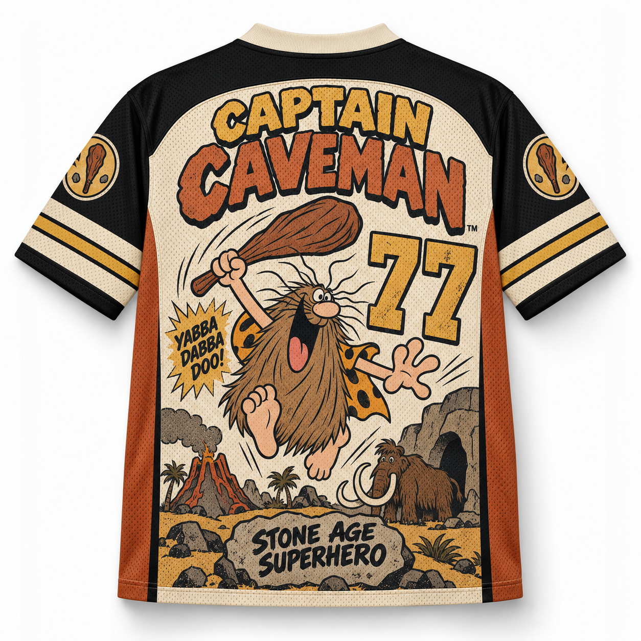Captain Caveman Cave Man Power Stone Age Hero Retro Jersey Shirts