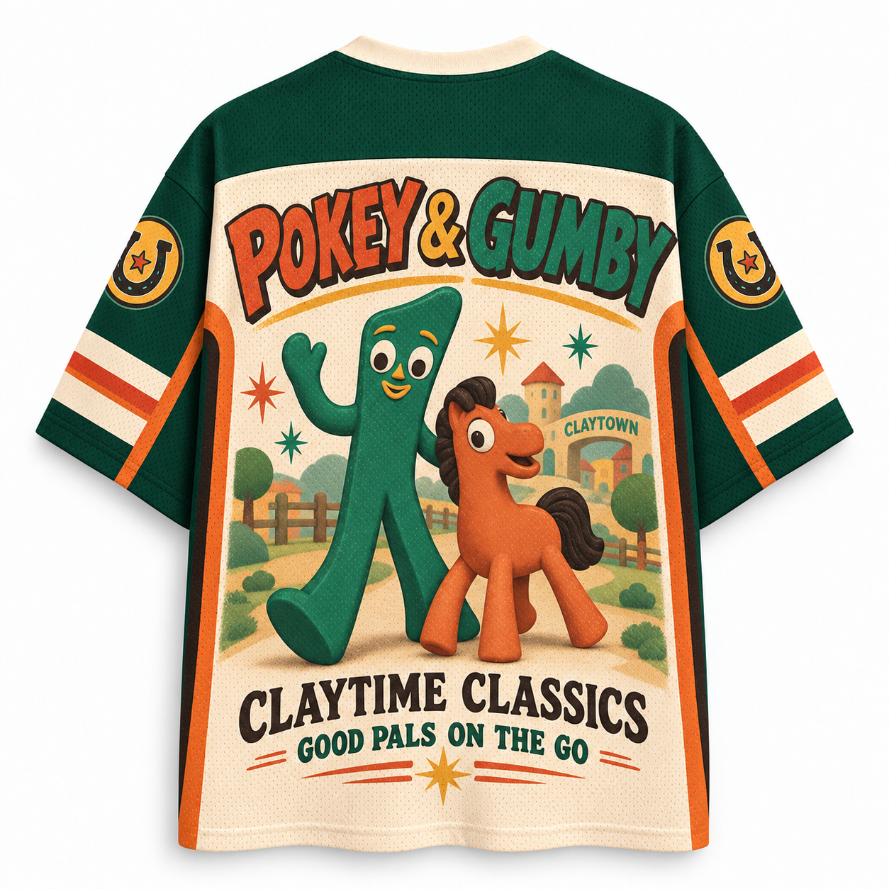 Pokey & Gumby Bendable Besties Claytown Retro Jersey Shirts