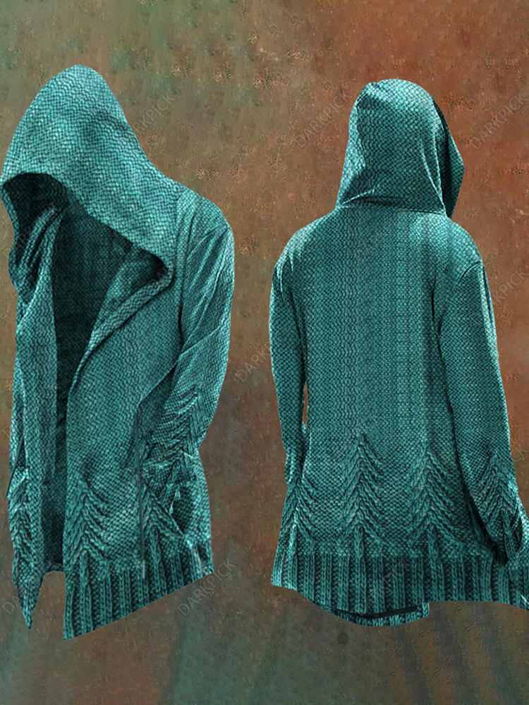 Christmas Tree Knit Jacquard Hooded Jacket
