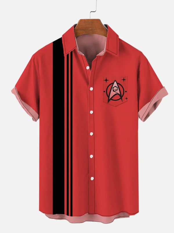 Star Trek Men's Space Warrior Casual Pocket Short Sleeve Shirt