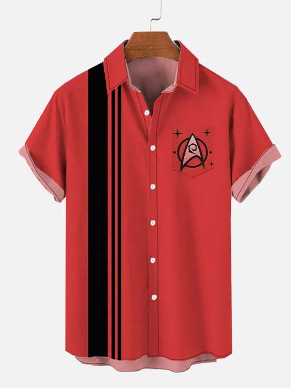 Star Trek Men's Space Warrior Casual Pocket Short Sleeve Shirt