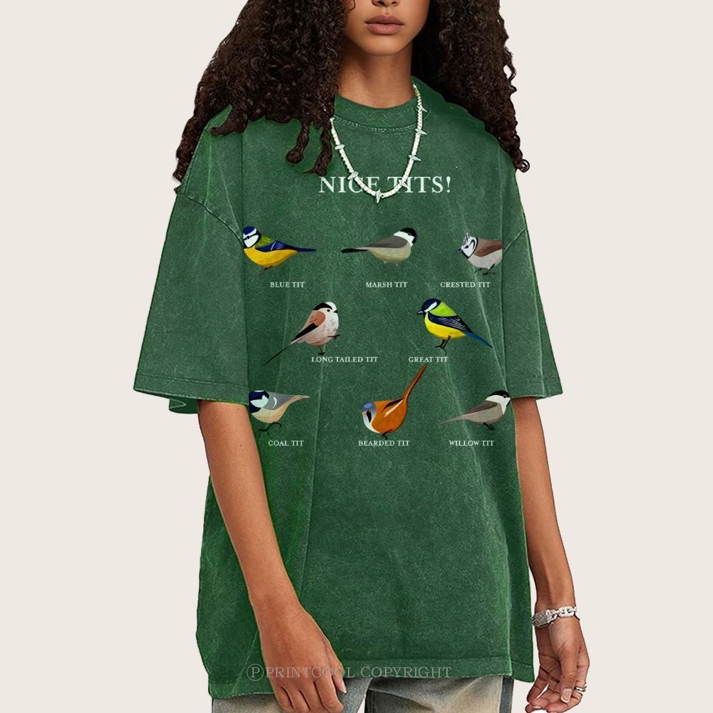 Nice Tits Unisex Vintage Washed Tee