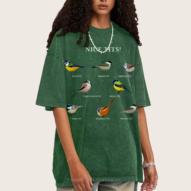 Nice Tits Unisex Vintage Washed Tee