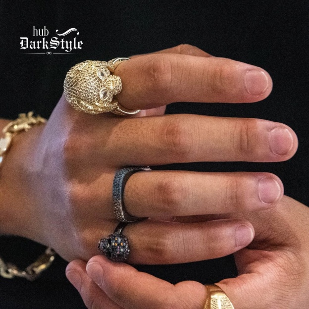 Calavera Crystal Skull Ring