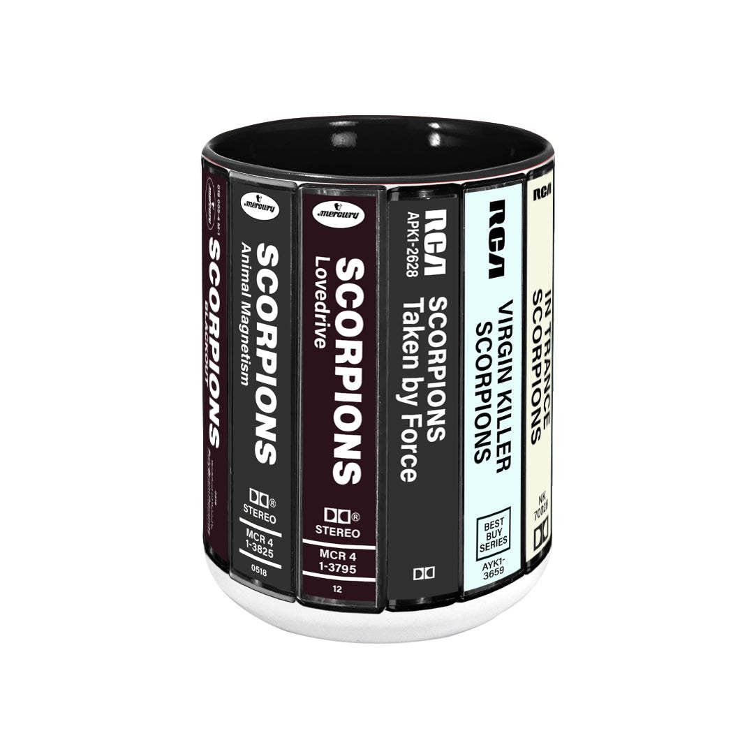 Scorpions Albums Cassette Collection Retro Accent Mug