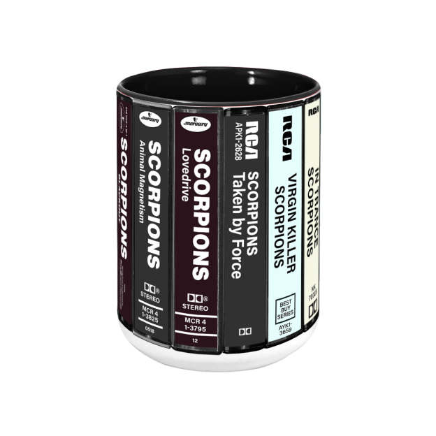 Scorpions Albums Cassette Collection Retro Accent Mug