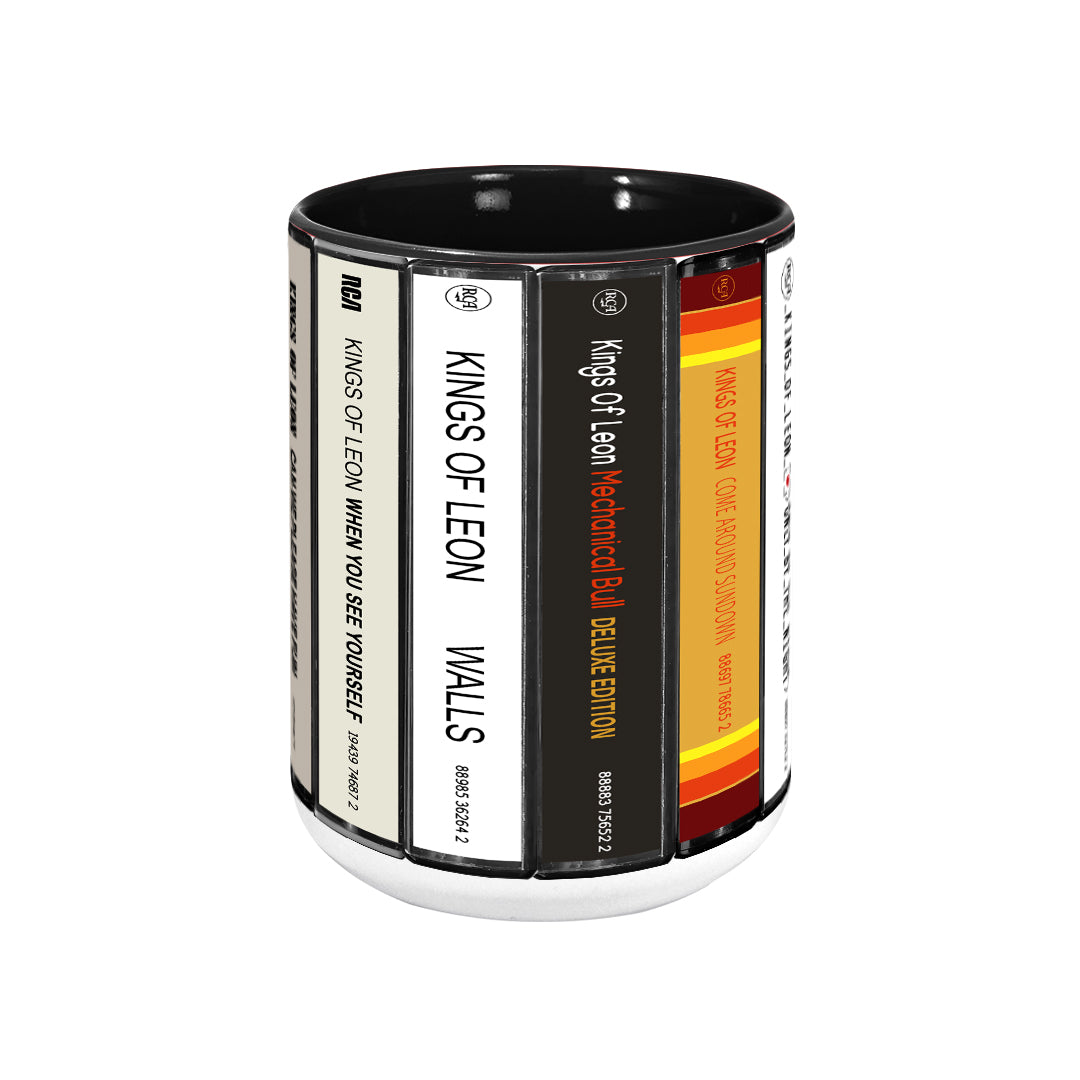 Kings Of Leon Albums Cassette Collection Retro Accent Edge-to-Edge Printed Mug
