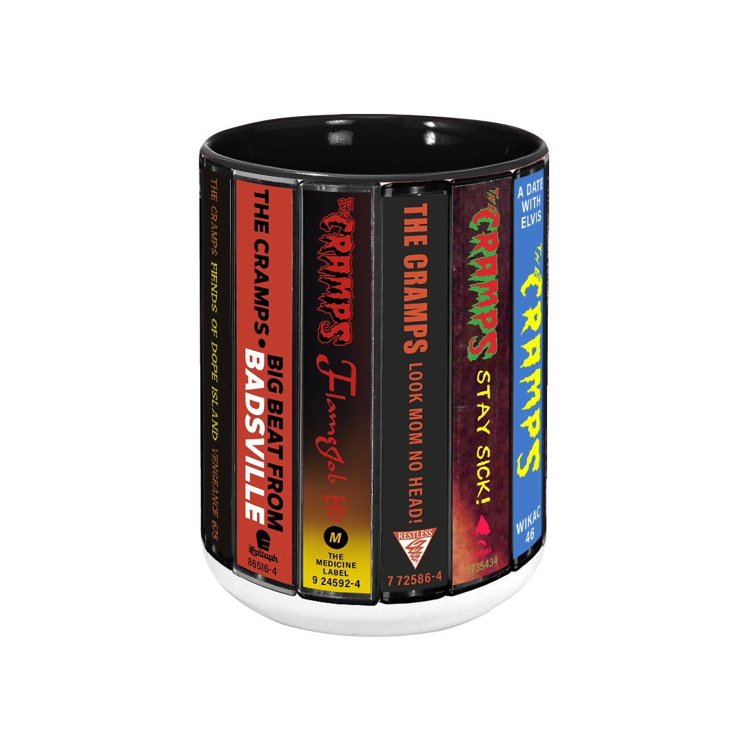 The Cramps Albums Cassette Collection Retro Accent Edge-to-Edge Printed Mug