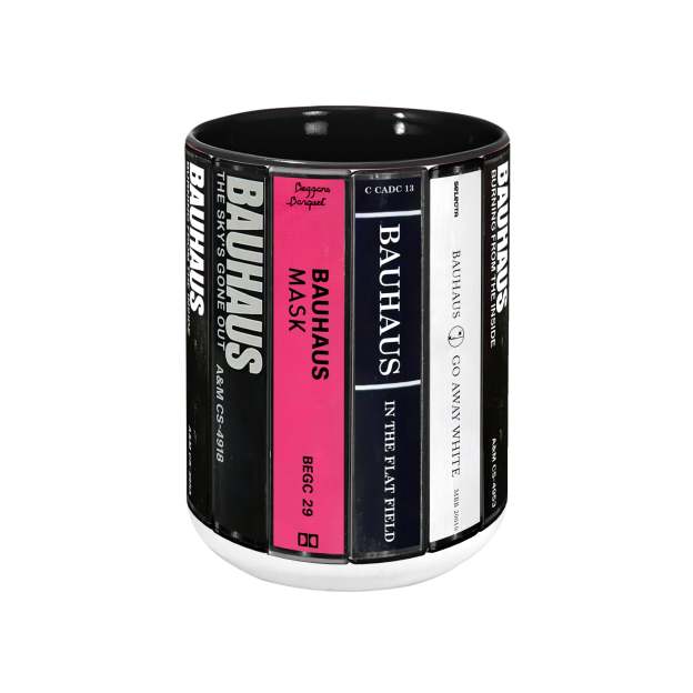 Bauhaus Albums Cassette Collection Retro Accent Edge-to-Edge Printed Mug