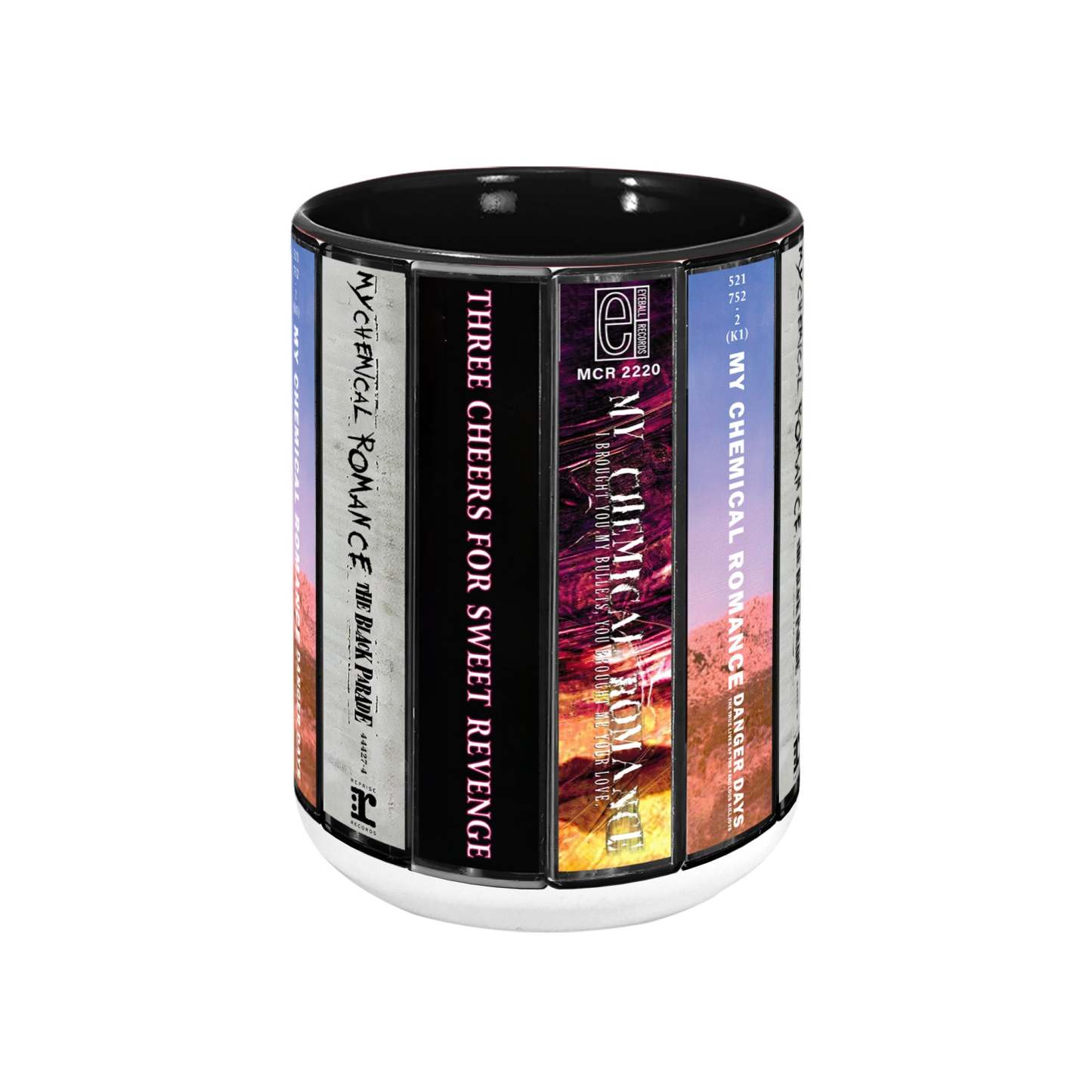 My Chemical Romance Albums Cassette Collection Retro Accent Edge-to-Edge Printed Mug