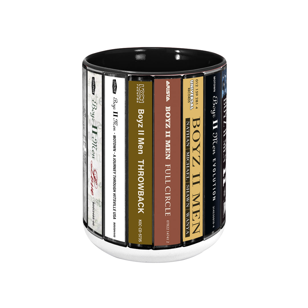 Boyz II Men Albums Cassette Collection Retro Accent Edge-to-Edge Printed Mug