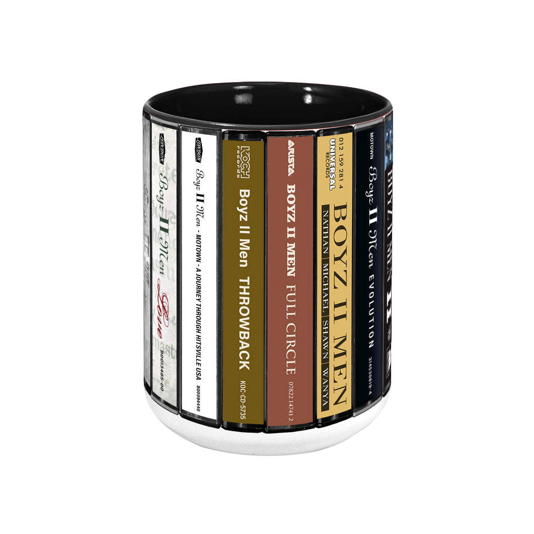 Boyz II Men Albums Cassette Collection Retro Accent Edge-to-Edge Printed Mug