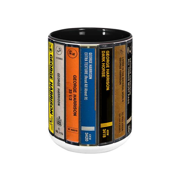 George Harrison Albums Cassette Retro Collection Accent Mug