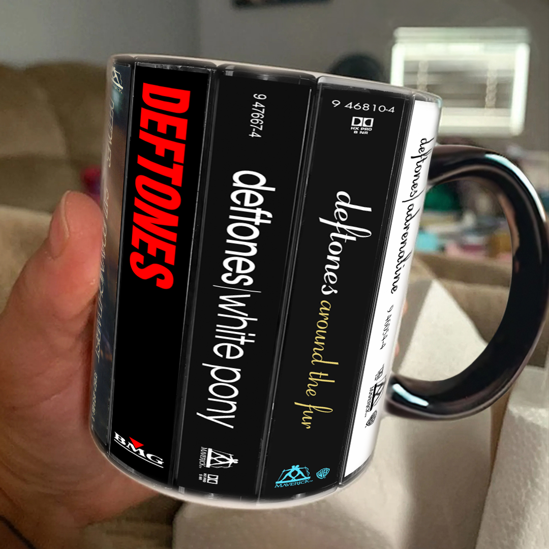 Deftones Albums Cassette Collection Retro Accent Edge-to-Edge Printed Mug
