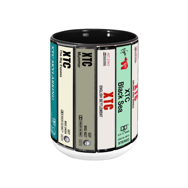 XTC Albums Cassette Collection Retro Accent Edge-to-Edge Printed Mug