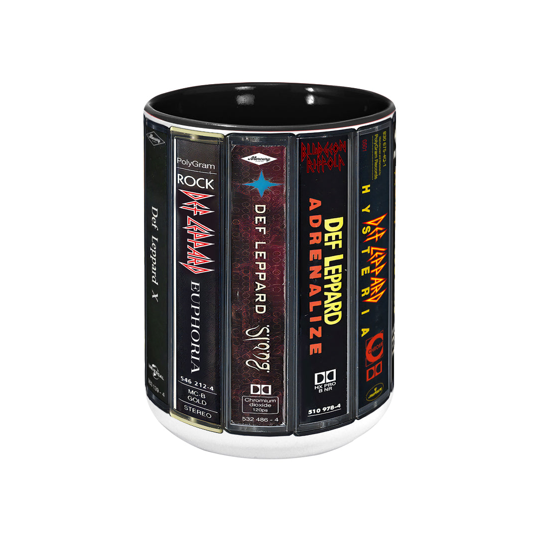 Def Leppard Albums Cassette Retro Collection Accent Mug
