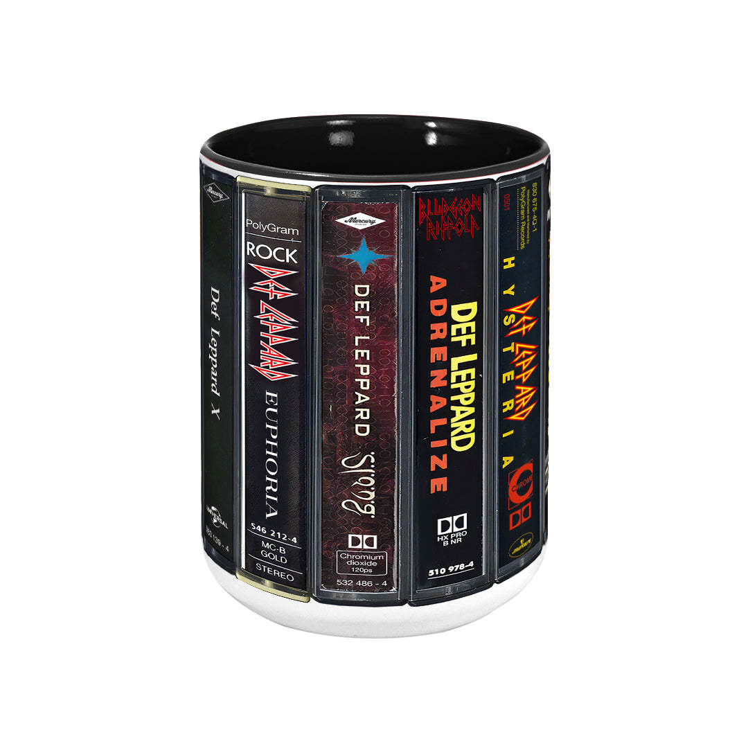 Def Leppard Albums Cassette Retro Collection Accent Mug