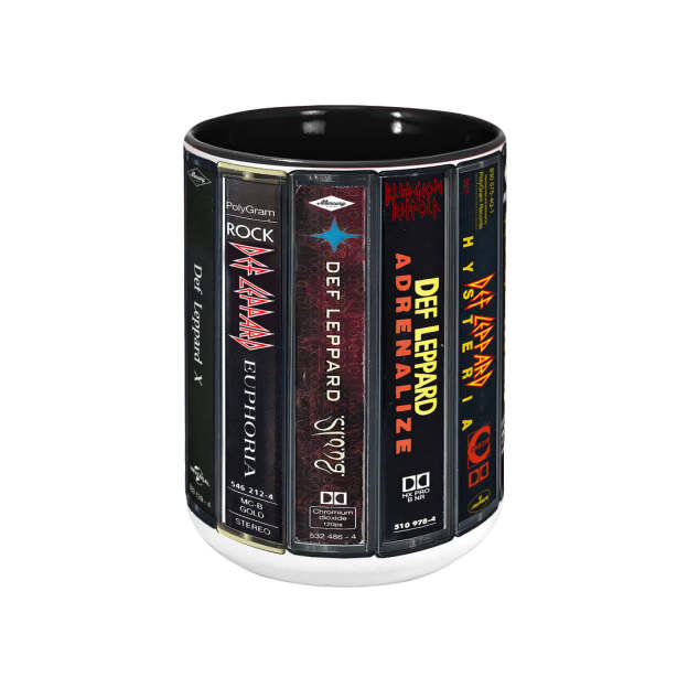 Def Leppard Albums Cassette Retro Collection Accent Mug