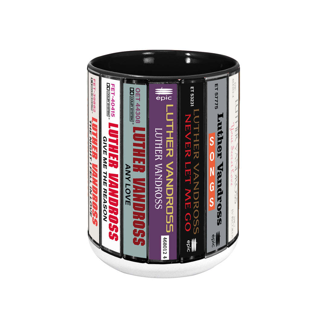 Luther Vandross Albums Cassette Collection Retro Accent Mug
