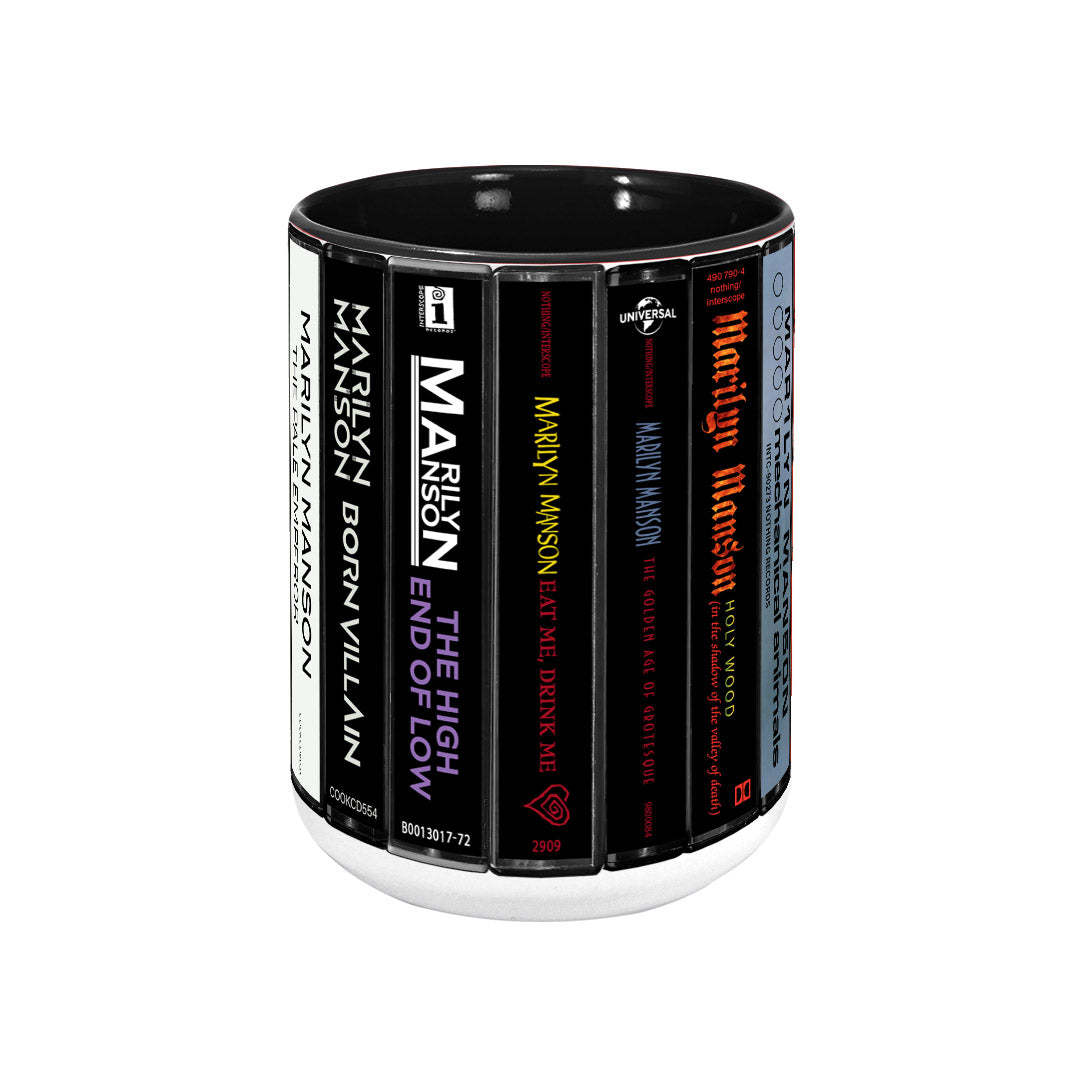 Marilyn Manson Albums Cassette Collection Retro Accent Edge-to-Edge Printed Mug