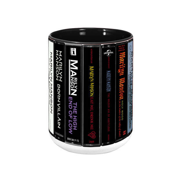 Marilyn Manson Albums Cassette Collection Retro Accent Edge-to-Edge Printed Mug