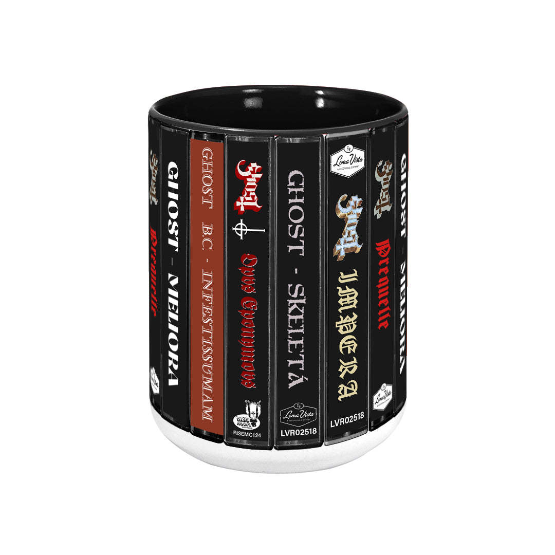 Ghost Albums Cassette Collection Retro Accent Edge-to-Edge Printed Mug