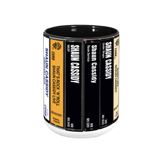 Shaun Cassidy Albums Cassette Collection Retro Accent Edge-to-Edge Printed Mug