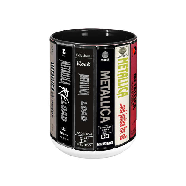 Metallica Albums Cassette Collection  Retro Accent Mug