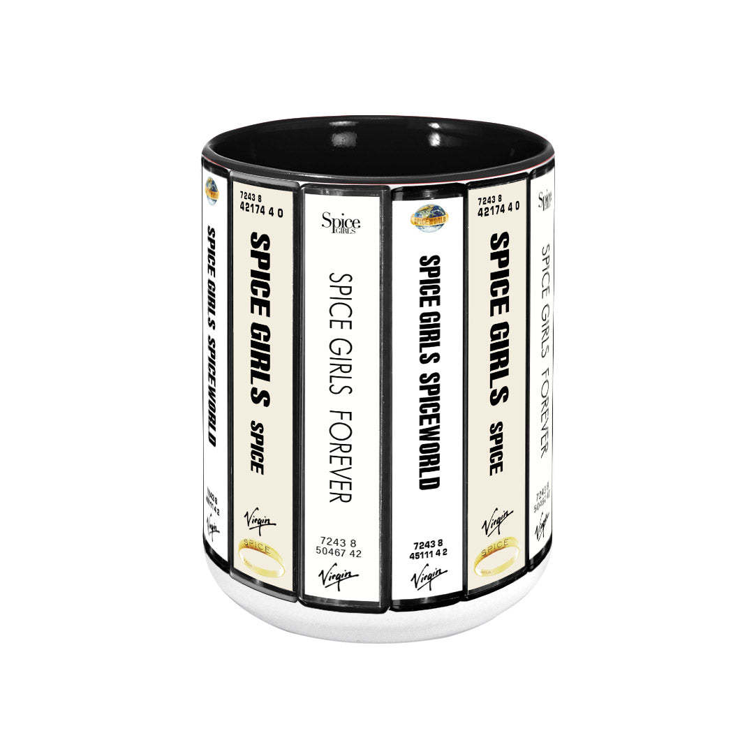 Spice Girls Albums Cassette Collection Retro Accent Edge-to-Edge Printed Mug