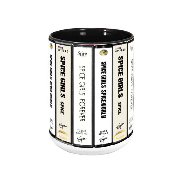 Spice Girls Albums Cassette Collection Retro Accent Edge-to-Edge Printed Mug