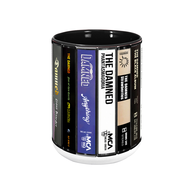 The Damned Albums Cassette Collection Retro Accent Edge-to-Edge Printed Mug