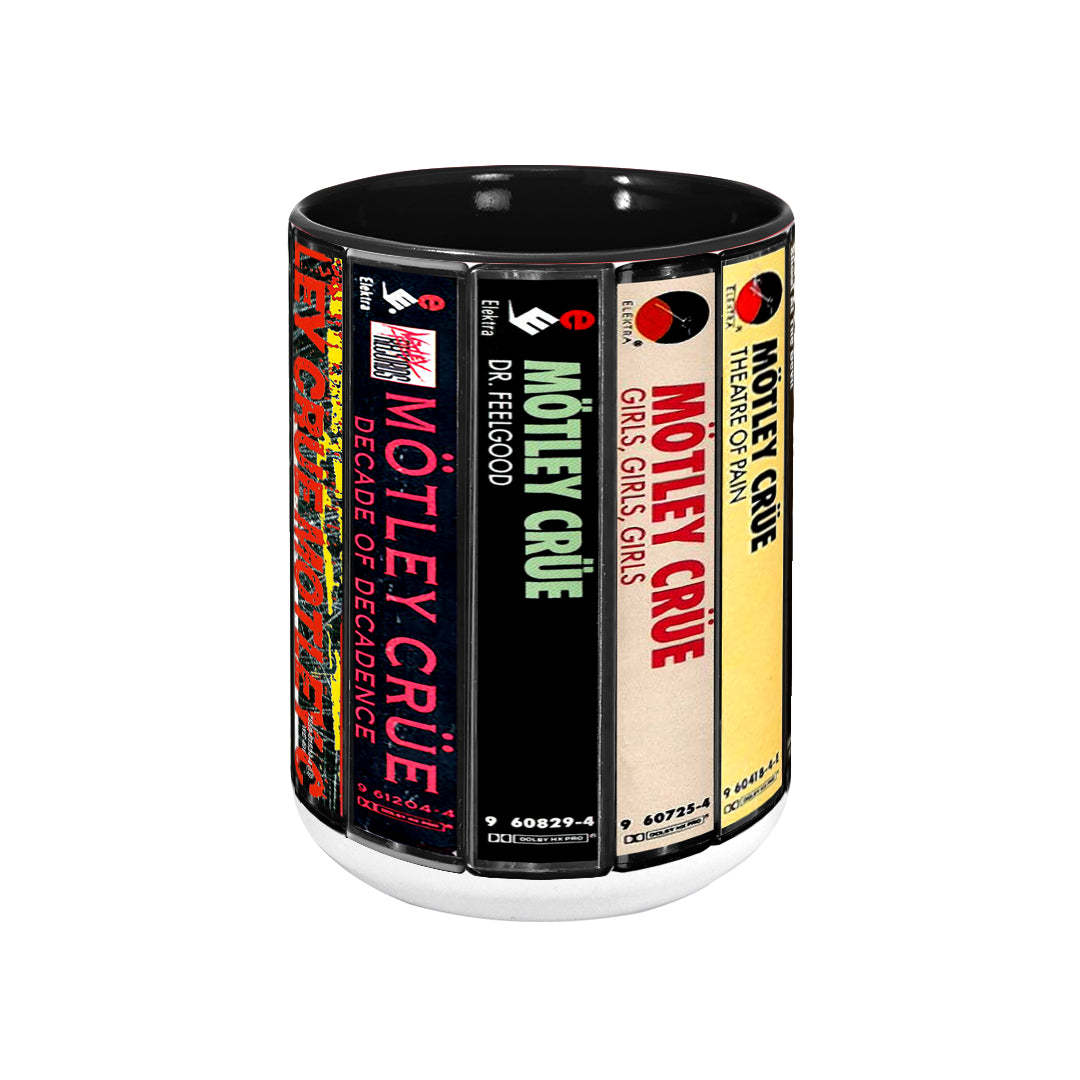 Motley Crue Albums Cassette Retro Collection Accent Mug